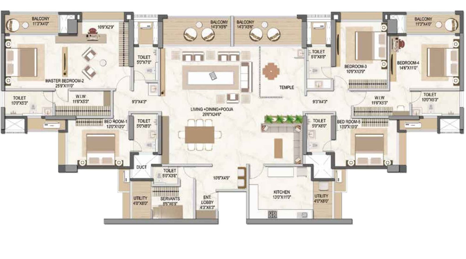 Livience-Aleenta-5BHK-Couplet-Floor-Plan